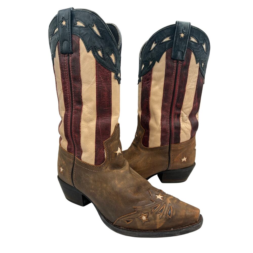 Laredo Women's SZ 8.4 Keyes Stars & Stripes Western Boots patriotic Americana